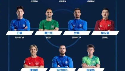 星空体育下载-中超10月&amp;11月最佳阵容：蓉城4将 巴顿钟义浩入选